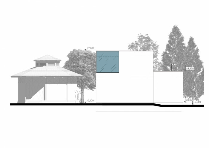 Výstavní galerie STAGE GARDEN, Janca architect / Karel Janča, pohled severovýchodní