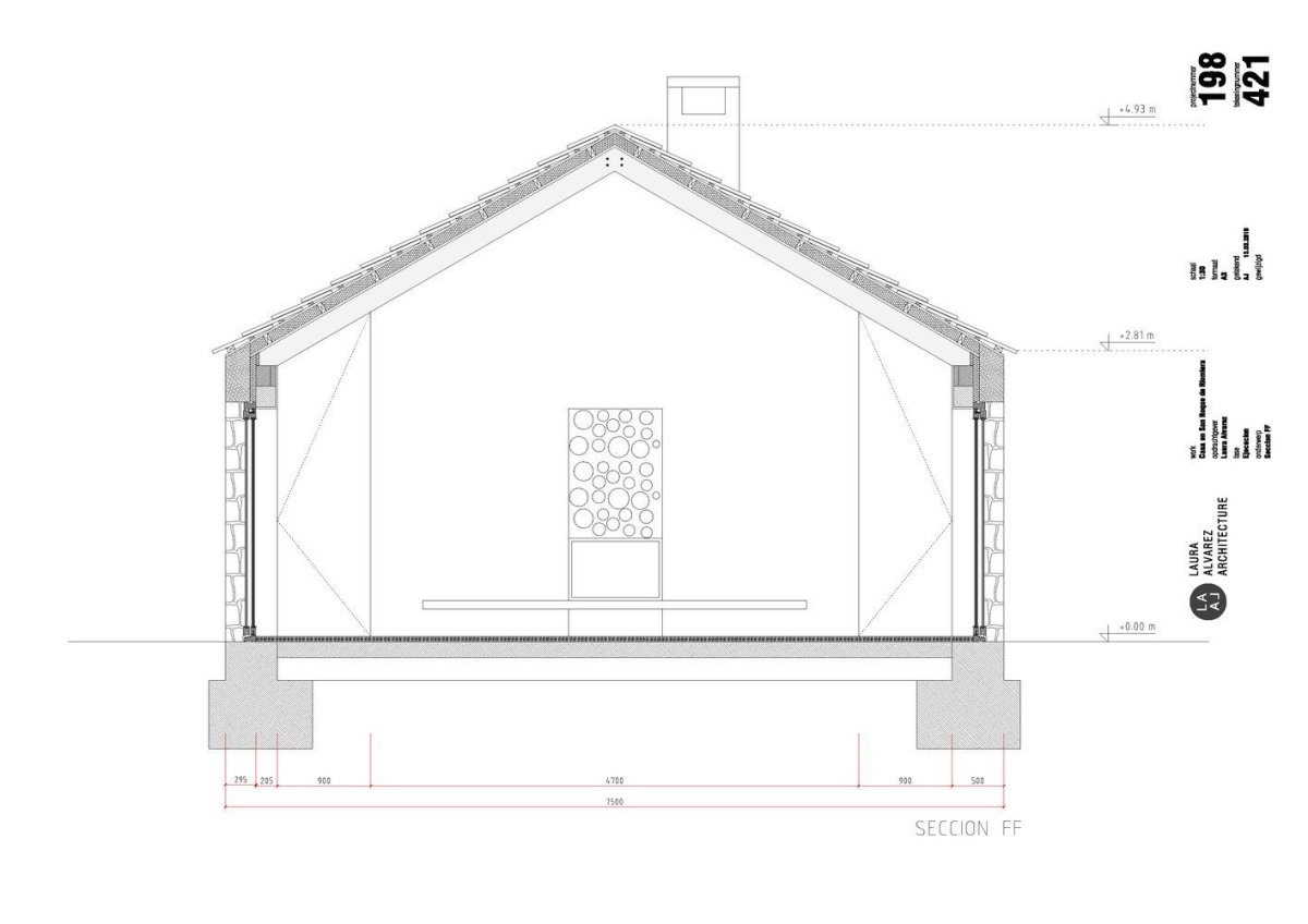Villa Slow, řez, Laura Alvarez Architecture