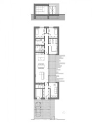 Půdorys (Rodinný dům v Řepích, Stempel & Tesař architekti)