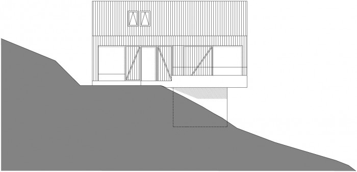 Dům u jezera Thurnberg, Backraum Architektur - pohled ze strany terasy