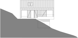 Dům u jezera Thurnberg, Backraum Architektur - pohled ze strany terasy