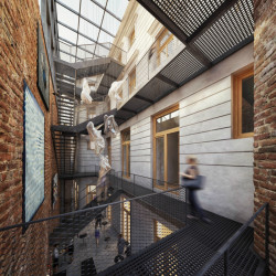 Návrh na přestavbu žižkovských lázní na první Dům tance v ČR, Studio Reaktor, vizualizace