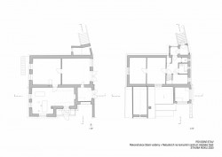 Půdorys 1NP a 2NP - původní stav