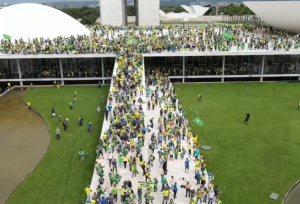 Protestující u Národního kongresu Brazílie