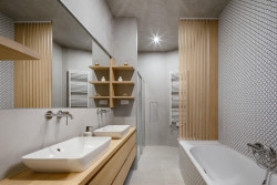 Byt v Praze-Vinohradech, Archistroj a Atelier HOROZONT: Pohled do koupelny