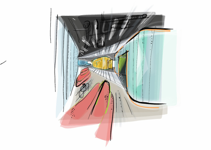 Kanceláře společnosti Livesport, Studio Reaktor / Jakub Heidler, Jan Kačer, skica