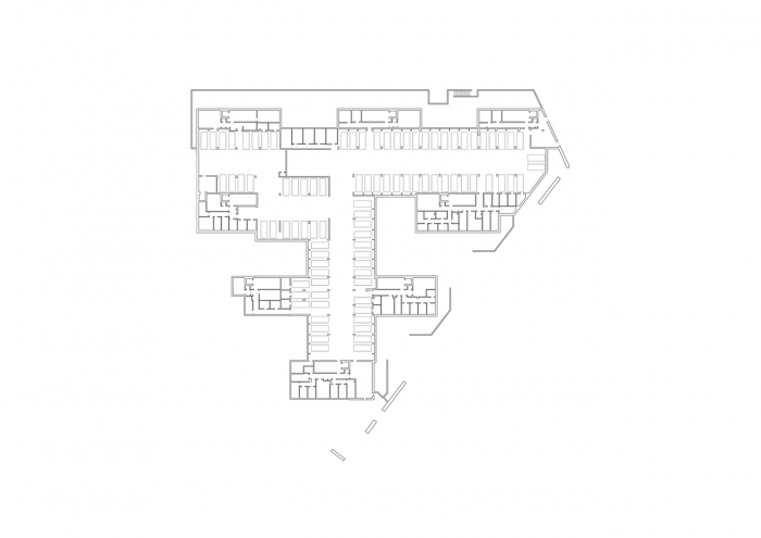 SCHINDLER SEKO ARCHITEKTI, Bytový soubor Triangle, půdorys 1. PP – foto
