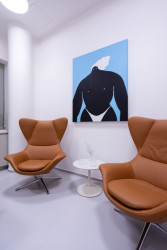 Výraznými prostorovými aktéry jsou křesílka od dánského designera Henrika Pedersena.