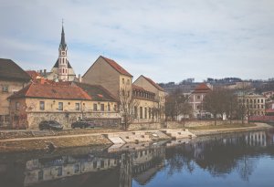 Vstup do řeky v Krumlově, Ondřej Busta
