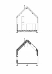 Les Pieds Vertes, j + e architekti / Benjamin Jardel, Nicolas Epaillard, řez