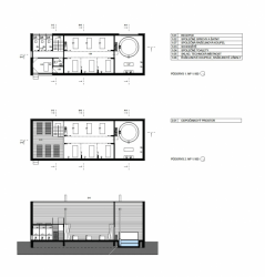 Libor Šenekel, Rašelinové lázně, půdorysy a podélný řez - foto