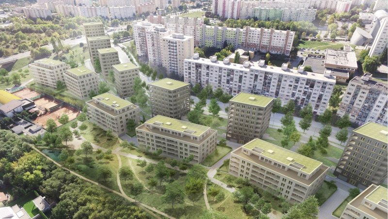 Bytový komplex Andromeda v Košících, vizualizace, re:architekti