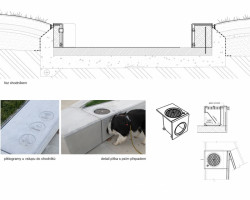 Ellement, Revitalizace Gahurova prospektu, řez, detail pítka – foto