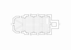 Rekonstrukce evangelického kostela v Hodslavicích, půdorys galerie, studio OBJEKTOR