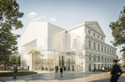 Rekonstrukce kulturního domu Slavia v Českých Budějovicích podle architektů z Chaix & Morel et Associés, Christiana Antona Pichlera a Jan Proksy. 