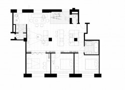 Byt N1M, půdorys, Jana a Juraj Benko