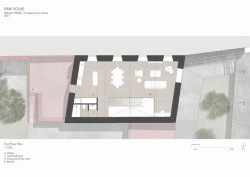Pink House, půdorys 1NP, Mezzo Atelier