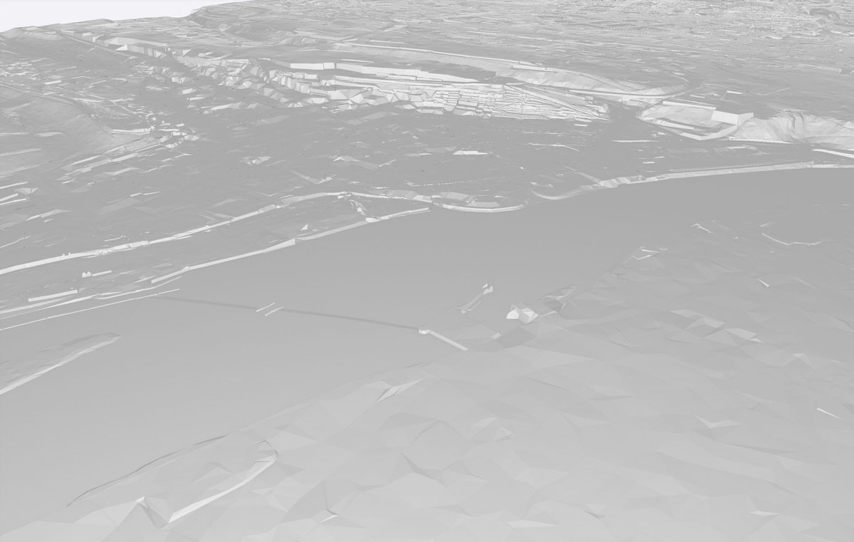 Model terénu 3D - výřez okna ze 3D/BIM nástroje