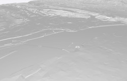 Model terénu 3D - výřez okna ze 3D/BIM nástroje