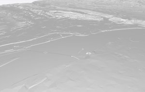 Model terénu 3D - výřez okna ze 3D/BIM nástroje