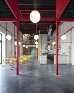 MK Gallery, 6a architects: kavárna inspirovaná ateliérem, kde pracovali architekti plánující MK