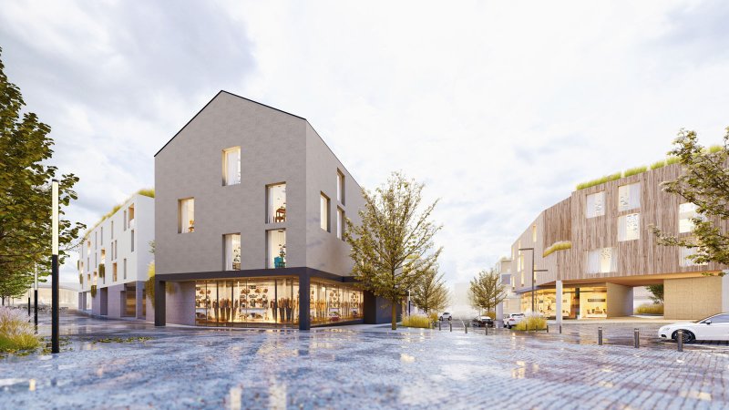 Vítězný návrh v architektonicko-urbanistické soutěži „Potenciál města Žďár nad Sázavou“, vizualizace, MS Plan s.r.o.