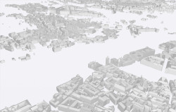 Budovy 3D - výřez okna ze 3D/BIM nástroje