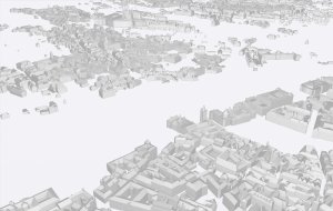 Budovy 3D - výřez okna ze 3D/BIM nástroje