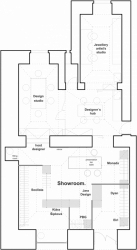 Zuzana Hartlová, Showroom., půdorys - foto