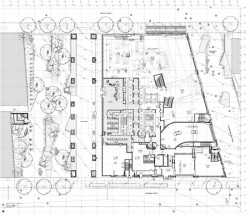 Frank Gehry, mrakodrap na 8 Spruce Street, výkres přízemí