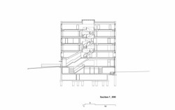 Campus Moos, model, řez, E2A