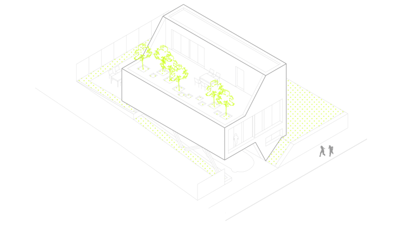 2A Design, Flying Box Villa, axonometrický pohled – foto