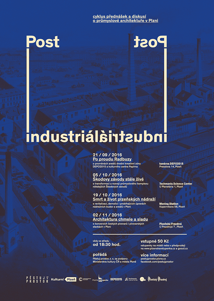 POST—INDUSTRIÁL, plakát k celému cyklu přednášek a diskusí – foto