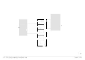 Rodinný dům v Záhorských sadech v Bratislavě, ARCHITEKTI mikulaj & mikulajova: Půdorys prvního patra