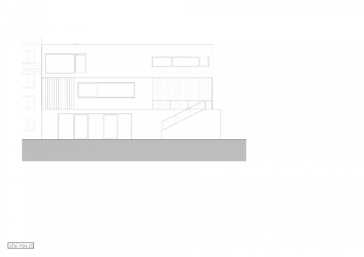 Rodinný dům v Brně-Kohoutovicích, Kuba&Pilař architekti / Tomáš Pilař, Ladislav Kuba, Helena Hovorková, Milena Galátová, Martin Hlava, jižní pohled