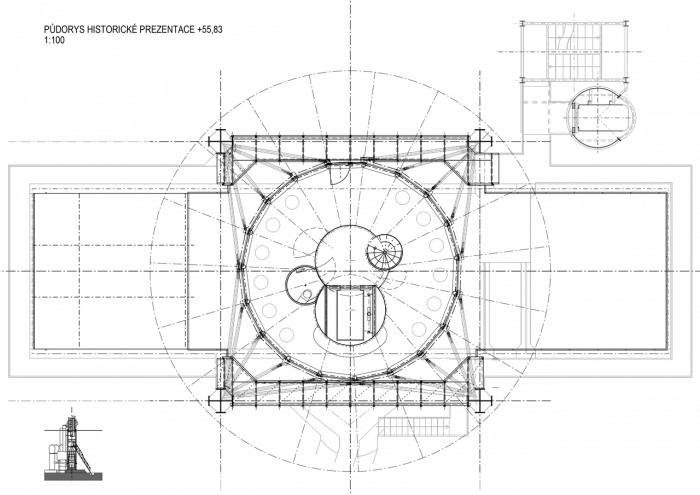 AP ATELIER, Bolt Tower, půdorys historické prezentace – foto
