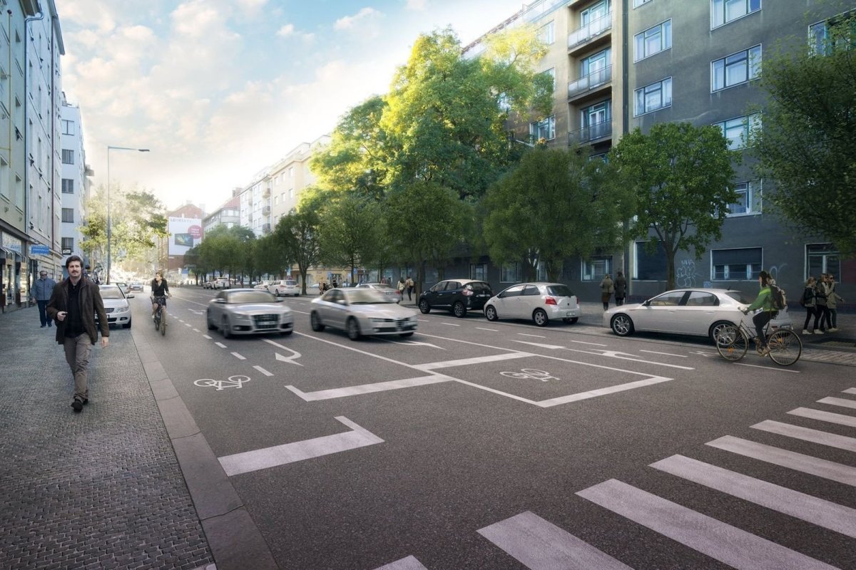 Koncepční studie budoucí podoby Letenského kříže, ulice Veltržní, návrh – foto
