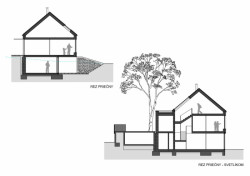 Dvojdům v lese, řezy, Architekti.sk