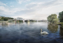 Vítězný návrh architektonické soutěže na Dvorecký most v Praze, Tubes a Ateliér 6.