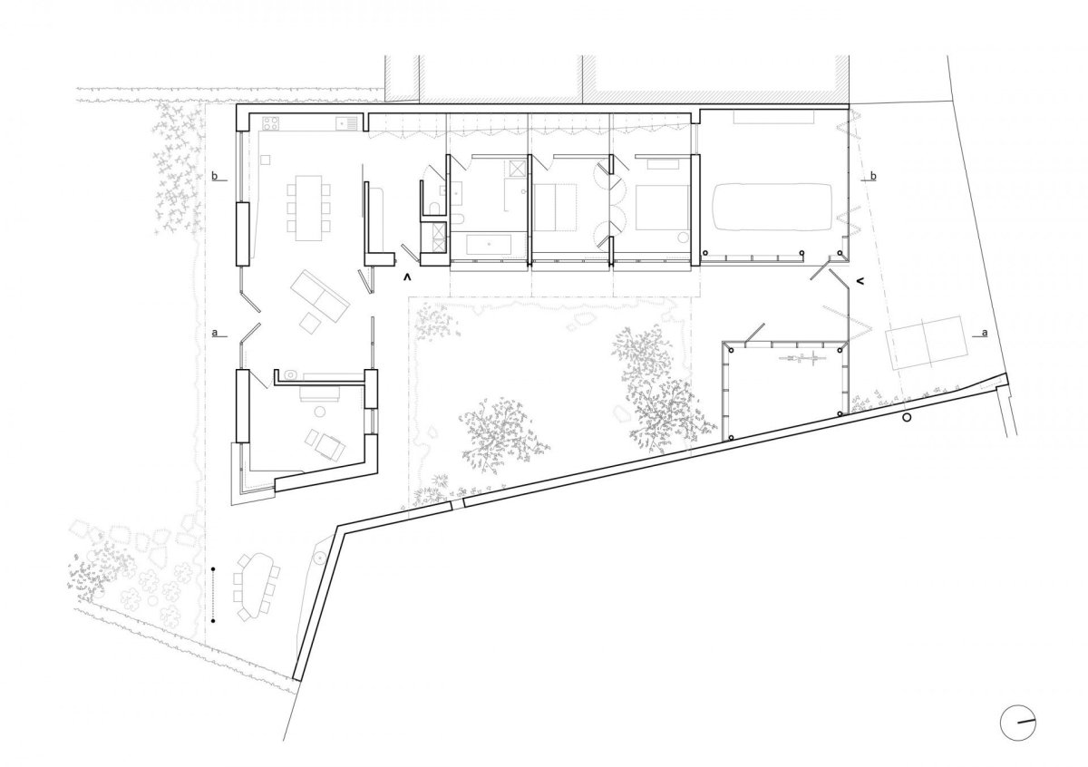 Rodinný dům v Lanškrouně, půdorys, Martin Neruda Architektura