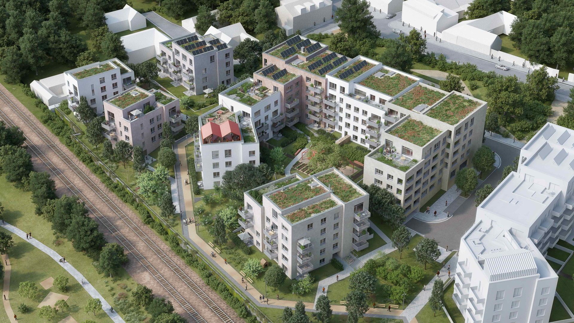 Společnost Skanska staví novou čtvrť Modřanský cukrovar podle návrhu studia Chybik+Kristof