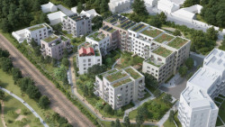 Společnost Skanska staví novou čtvrť Modřanský cukrovar podle návrhu studia Chybik+Kristof