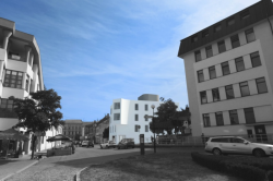 Archico, Bílý dům v Uherském HArchico, Bílý dům v Uherském Hradišti, pohled směrem od finančního úřadu, vizualizace © Archicoradišti, vizualizace