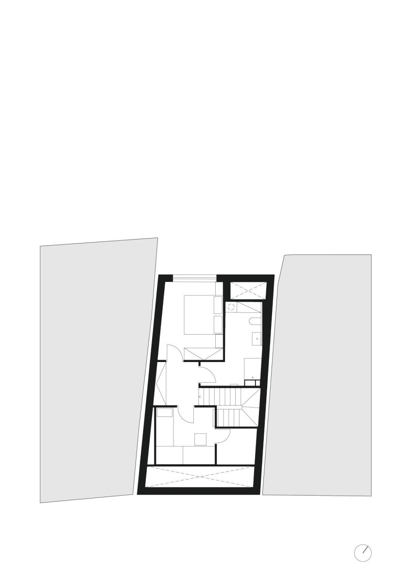 Půdorys (Rodinný dům v Senici na Hané, TŘI.ČTRNÁCT architekti)