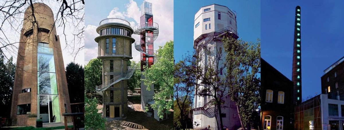 Nový život továrních komínů s vodojemy - foto