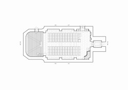 Rekonstrukce evangelického kostela v Hodslavicích, půdorys 1NP, studio OBJEKTOR