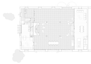 Thomas Kröger Architekten, rekonstrukce stodoly ve Fergitz, 1.NP, výkres