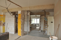 Nájemní byt v Hradci Králové, svobodová blaha: Zachycení bouracích prací