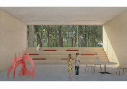 Pohled do interiéru nových školních prostorů v dostavbě stávající školní budovy, Ravagnani Vecchi Architects.