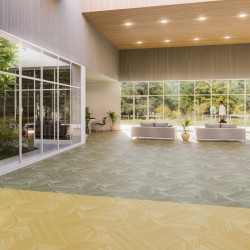 Jemné grafické návrhy designéra José Mediny Galeote přenesené na povrch sametového vinylu Flotex vytváří dynamické vzory, které se báječné kombinují. Vzor Angles - 340044 | 340043